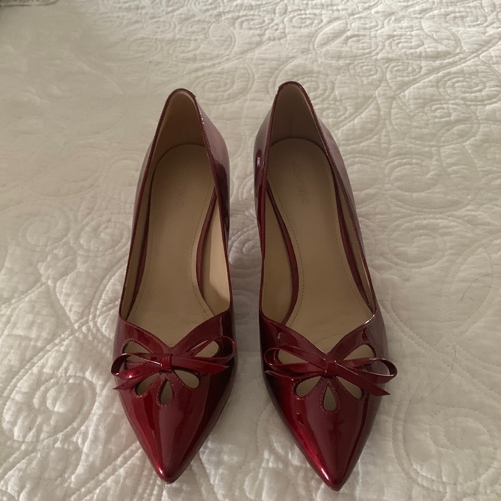 Joan & David dark red patent leather pumps